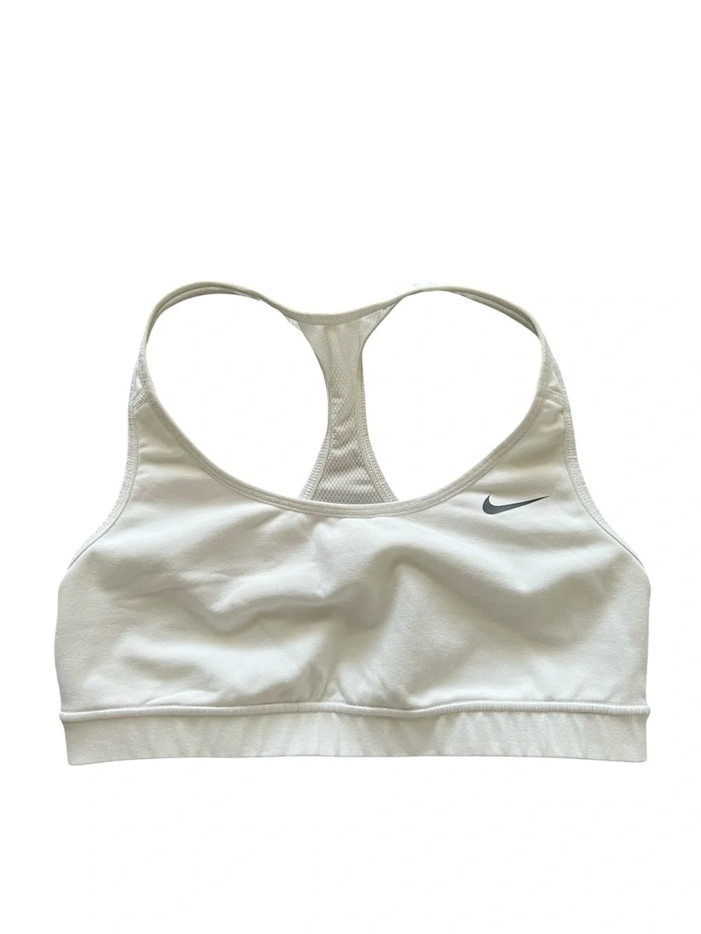 Nike Dri-FIT White Racerback Sports Bra Women’s Medium M Light Support